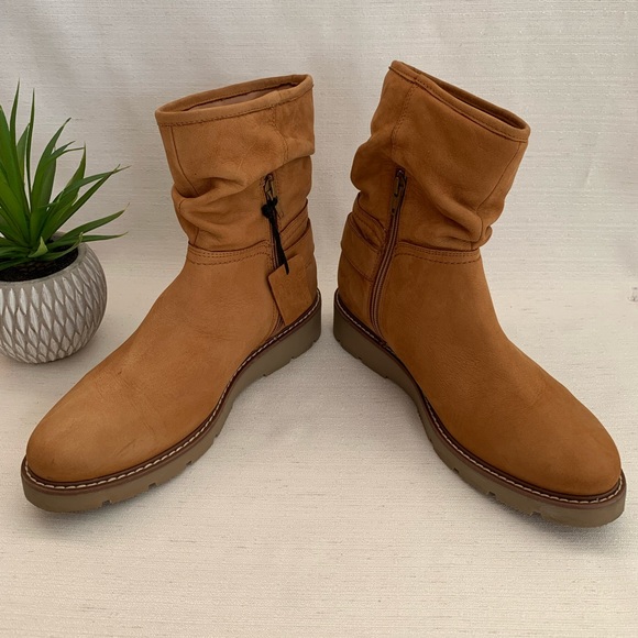 NEXT Forever Comfort Tan Leather Ruched Ankle Buckle Boots Woman’s EU41 US - Picture 8 of 11